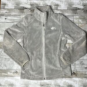 North Face Full Zip Sherpa Jacket Gray small